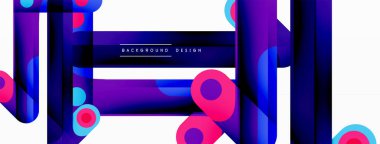 Renkli dinamik kompozisyon. Duvar kağıdı, afiş veya iniş için geometrik yaratıcı arkaplan