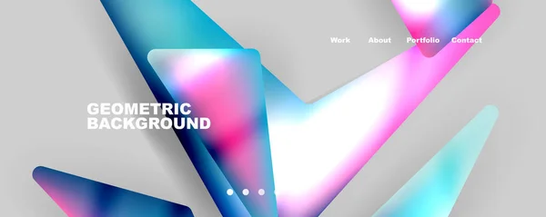Bright Colorful Triangular Shapes Abstract Background Fluid Color Effect Glass — Stok Vektör