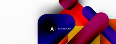 Minimum geometrik soyut arkaplan. Renkli geometrik bloklar. Çizgiler, kareler ve üçgenler duvar kağıdı bileşimi