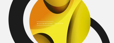 Yaratıcı geometrik duvar kağıdı. Asgari soyut arkaplan. Duvar kağıdı arkaplanı veya iniş sayfası için daire ve dalga kompozisyon vektör çizimi