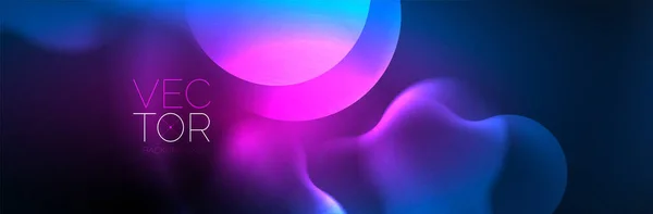 Glowing Neon Lights Abstract Shapes Composition Magic Energy Concept Template — 图库矢量图片
