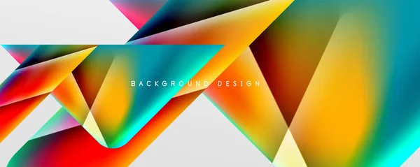 三角形流体色グラデーション抽象背景 ベクトルイラスト壁紙 バナー カード ブックイラスト ランディングページ — ストックベクタ