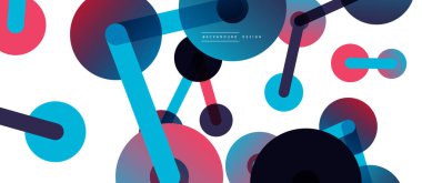 Çizgi noktaları geometrik soyut arkaplan bağlantıları. Çizgilerle birbirine bağlı çemberler. Duvar kağıdı, afiş, arkaplan veya iniş için moda tekno iş şablonu