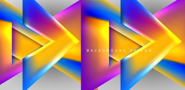 Renkli sıvı gradyanlı gelecekçi üçgen vektörü soyut arkaplan