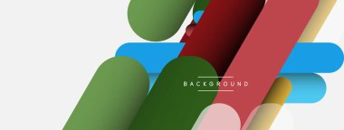 Yuvarlak şekiller ve çizgiler üst üste biniyor. Duvar kağıdı afişi veya iniş sayfası için vektör illüstrasyonu