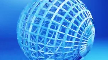 Abstract wireframe techno sphere 3d looping video background