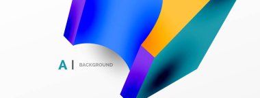 Soyut arkaplan - 3 boyutlu soyut şekil. Yapay zeka teknolojisi, engelleme zinciri, iletişim için duvar kağıdı, 5G, bilim, iş