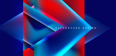 Örtüler, şablonlar, el ilanları, broşürler, afişler için üstüste binen üçgenler ve sıvı gradyanlarla soyut fırın