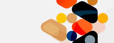 Soyut yuvarlak geometrik şekiller ve daireler. Duvar kağıdı, afiş, arkaplan veya iniş için moda tekno iş şablonu