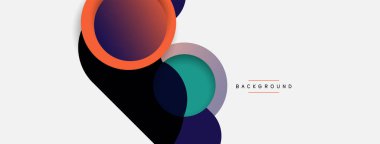 Çember ve yuvarlak şekiller soyut arkaplan. Duvar kağıdı afişi veya iniş sayfası için vektör illüstrasyonu