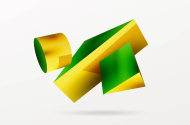 Vektör 3d soyut arkaplan. Şekiller 3 boyutlu üçgen ve silindir. Duvar kağıdı, afiş, arkaplan veya iniş için moda tekno iş şablonu