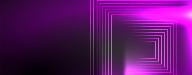 Neon parlak çizgiler ve açılar, sihirli enerji uzay ışığı konsepti. Duvar kağıdı, afiş, arkaplan, broşür, katalog, kapak, broşür
