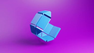 Techno cube 3d geometric video animation background. Looping 3D motion graphics. Color backdrop with geometric design element