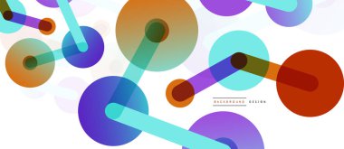 Çizgi noktaları geometrik soyut arkaplan bağlantıları. Çizgilerle birbirine bağlı çemberler. Duvar kağıdı, afiş, arkaplan veya iniş için moda tekno iş şablonu