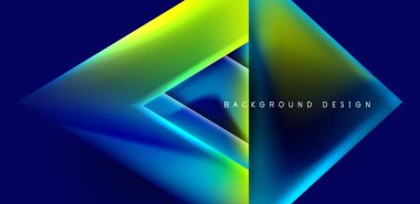 Örtüler, şablonlar, el ilanları, broşürler, afişler için üstüste binen üçgenler ve sıvı gradyanlarla soyut fırın