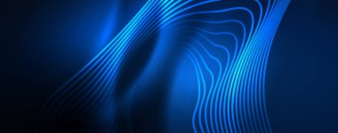 Tekno neon dalga çizgileri, dinamik elektrik hareketi, hız kavramı. Duvar kağıdı, afiş, arkaplan, iniş sayfası, duvar sanatı, davetiye, baskılar için şablonlar