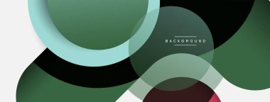 Çember ve yuvarlak şekiller soyut arkaplan. Duvar kağıdı afişi veya iniş sayfası için vektör illüstrasyonu
