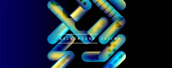 Techno Shapes Lines Abstract Background Glossy Elements Vector Illustration Wallpaper — Stock Vector