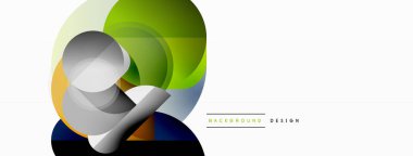 Yuvarlak üçgen çizgileri ve daireleri şekillendirir. Duvar kağıdı afişi arkaplanı veya iniş sayfası için Geometrik vektör çizimi