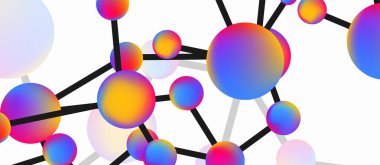 Line points connections geometric abstract background