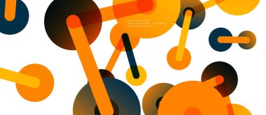 Çizgi noktaları geometrik soyut arkaplan bağlantıları. Çizgilerle birbirine bağlı çemberler. Duvar kağıdı, afiş, arkaplan veya iniş için moda tekno iş şablonu