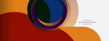 Çember ve yuvarlak şekiller soyut arkaplan. Duvar kağıdı afişi veya iniş sayfası için vektör illüstrasyonu