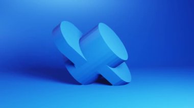 Cylinder abstract blue shape motion graphics background. Techno 3d looping video animation background design