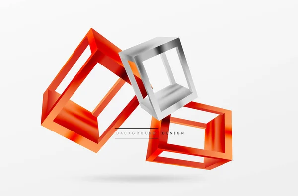 Cube Shapes Vector Geometric Background Trendy Techno Business Template Wallpaper — Vector de stock