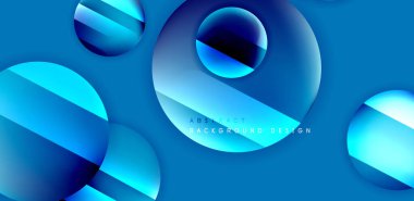 Parlak yüzeyi ve ışığı olan daireler ve gölge efektleri soyut arka plan. Kapaklar, şablonlar, el ilanları, afişler, broşürler, afişler için şablon