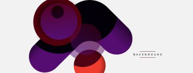 Çember ve yuvarlak şekiller soyut arkaplan. Duvar kağıdı afişi veya iniş sayfası için vektör illüstrasyonu