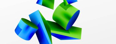 Vektör 3d soyut arkaplan. Şekiller 3 boyutlu üçgen ve silindir. Duvar kağıdı, afiş, arkaplan veya iniş için moda tekno iş şablonu