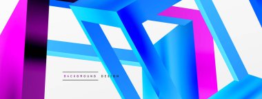 3 boyutlu küp vektör geometrik arkaplanı şekillendirir. Duvar kağıdı, afiş, arkaplan veya iniş için moda tekno iş şablonu