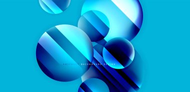 Parlak yüzeyi ve ışığı olan daireler ve gölge efektleri soyut arka plan. Kapaklar, şablonlar, el ilanları, afişler, broşürler, afişler için şablon