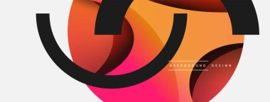 Yaratıcı geometrik duvar kağıdı. Asgari soyut arkaplan. Duvar kağıdı arkaplanı veya iniş sayfası için daire ve dalga kompozisyon vektör çizimi