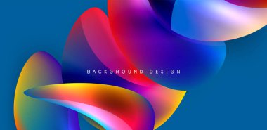 Sıvı renkli 3D elementler soyut arkaplan