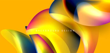 Sıvı renkli 3D elementler soyut arkaplan