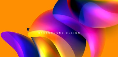 Sıvı renkli 3D elementler soyut arkaplan