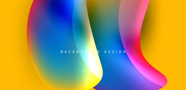 Krásné Tekuté Tvary Tekutými Barvami Abstraktní Pozadí — Stockový vektor