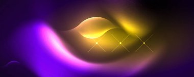 Neon glowing waves, magic energy space light concept, abstract background wallpaper design