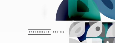 Renkli minimetrik geometrik soyut arkaplan. Yuvarlak elementlerle üçgen şekli, daireler. Duvar kağıdı, afiş, arkaplan veya iniş için moda tekno iş şablonu