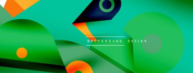 Minimum geometrik duvar kağıdı. Yaratıcı soyut arka plan. Duvar kağıdı arkaplanı ya da iniş sayfası için basit çizgiler ve daire kompozisyon vektör illüstrasyonu