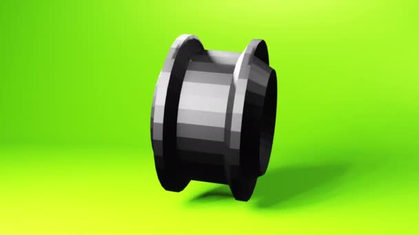 Rotating Cylinder Shaped Abstract Machinery Part Bright Color Backdrop Techno — Stock video