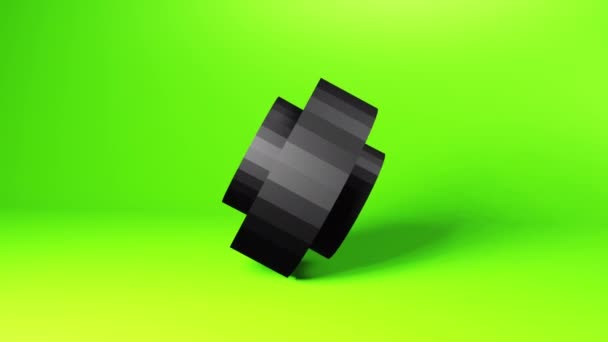 Black Cylindric Abstract Form Machinery Part Concept Rotation Color Room — Wideo stockowe
