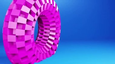 Motion graphics 3d shape animation background. Techno 3d seamless looping video