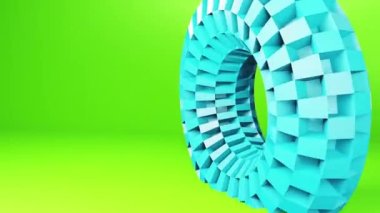 Motion graphics 3d shape animation background. Techno 3d seamless looping video