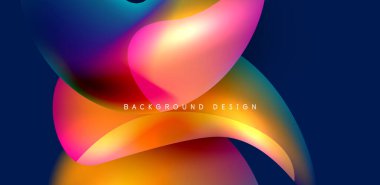 Sıvı renkli 3D elementler soyut arkaplan