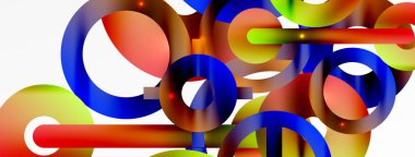 Çember bileşimi soyut arkaplan. Duvar kağıdı, afiş, arkaplan veya iniş için moda tekno iş şablonu