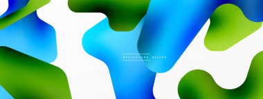 Renkli parlak soyut şekiller kompozisyonu. Duvar kağıdı, afiş, arkaplan, kart, kitap illüstrasyonu, iniş sayfası için dijital ağ geleceksel şablonu