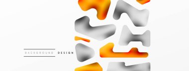 Renkli parlak soyut şekiller kompozisyonu. Duvar kağıdı, afiş, arkaplan, kart, kitap illüstrasyonu, iniş sayfası için dijital ağ geleceksel şablonu