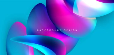 Soyut arkaplan renklerine sahip güzel sıvı şekiller